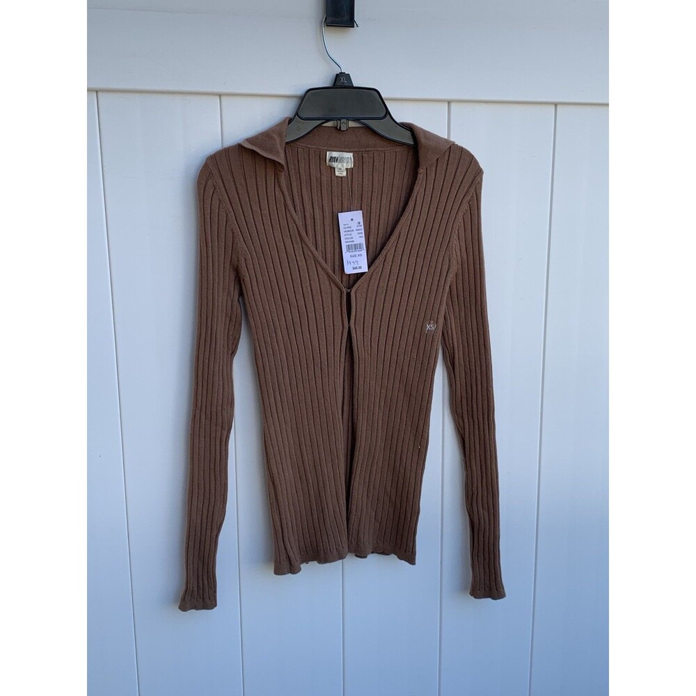 Ryan Destiny x PacSun Women’s XS Sweater Open Front Ribbed Brown New